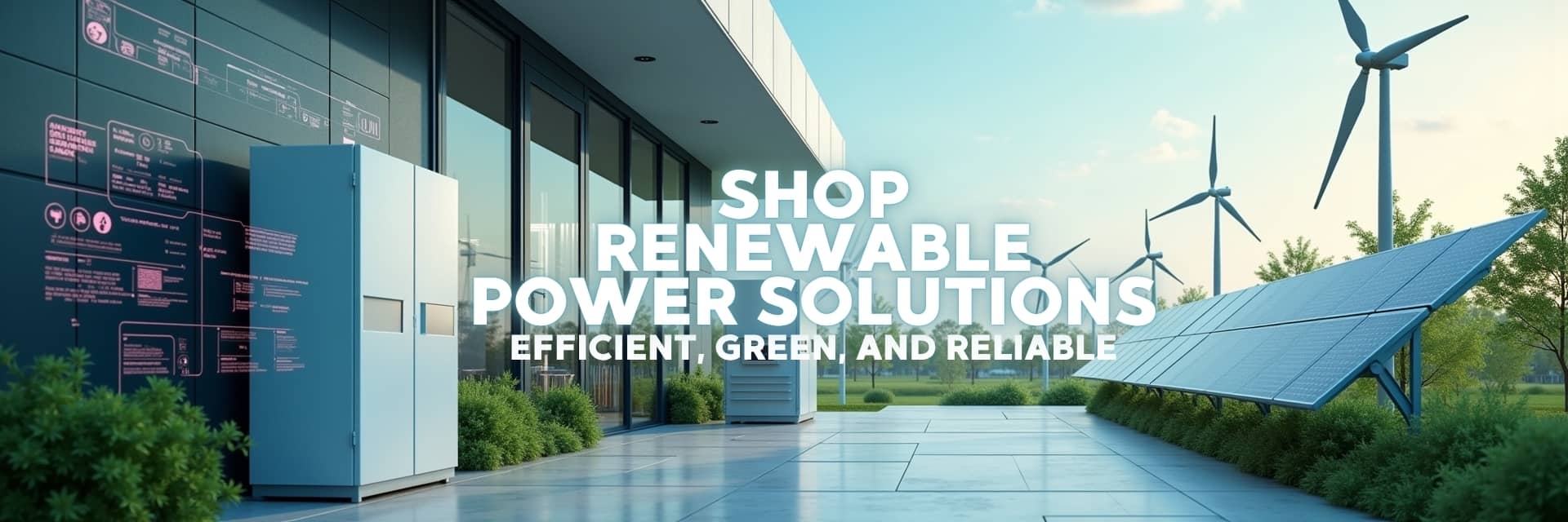 Renewable power solutions banner featuring solar panels, wind turbines, and energy storage systems for sustainable and eco-friendly energy – NovaTech South Africa