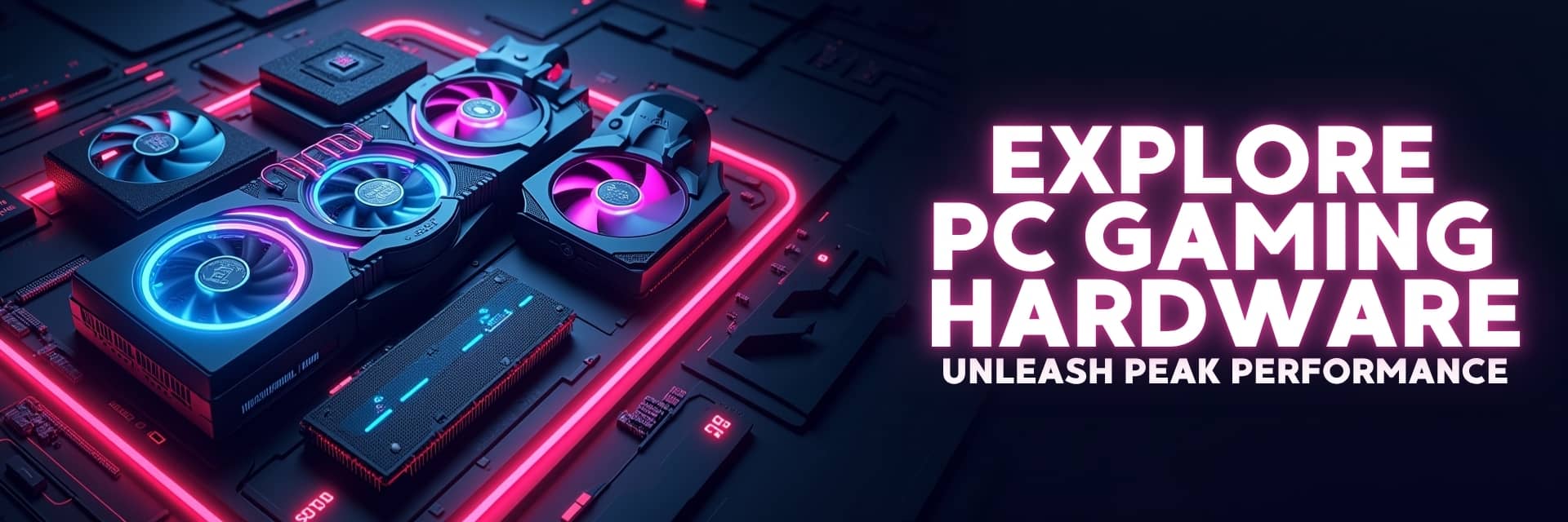 Computer gaming hardware banner featuring high-performance components, RGB keyboards, gaming mice, and peripherals from Logitech, Razer, Roccat, and more – NovaTech South Africa.