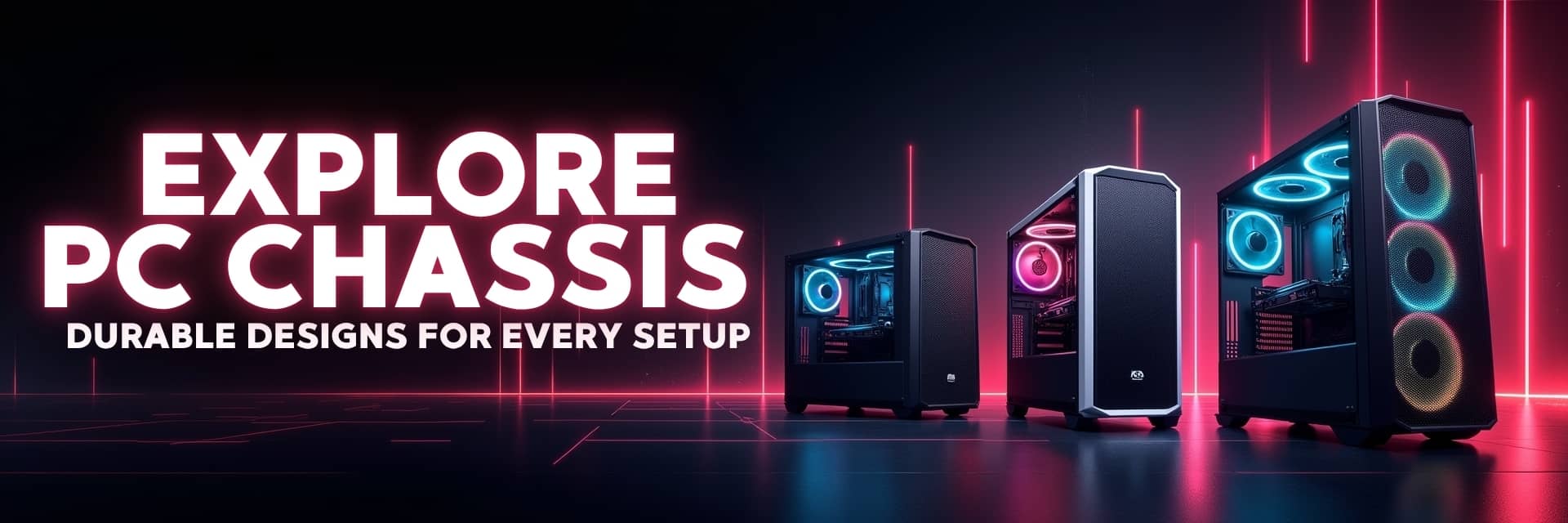 Computer chassis collection featuring RGB gaming towers, minimalist work cases, and airflow-optimized designs – NovaTech South Africa.