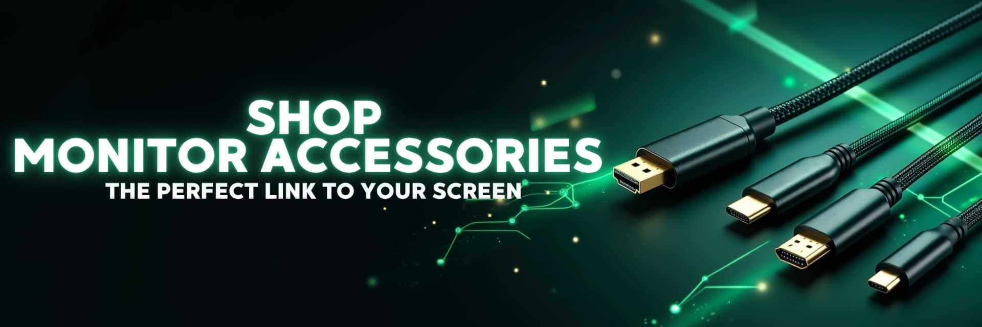 Computer monitor accessories banner featuring stands, HDMI cables, screen filters, wall mounts, and USB hubs for ergonomic and efficient setups – NovaTech South Africa.