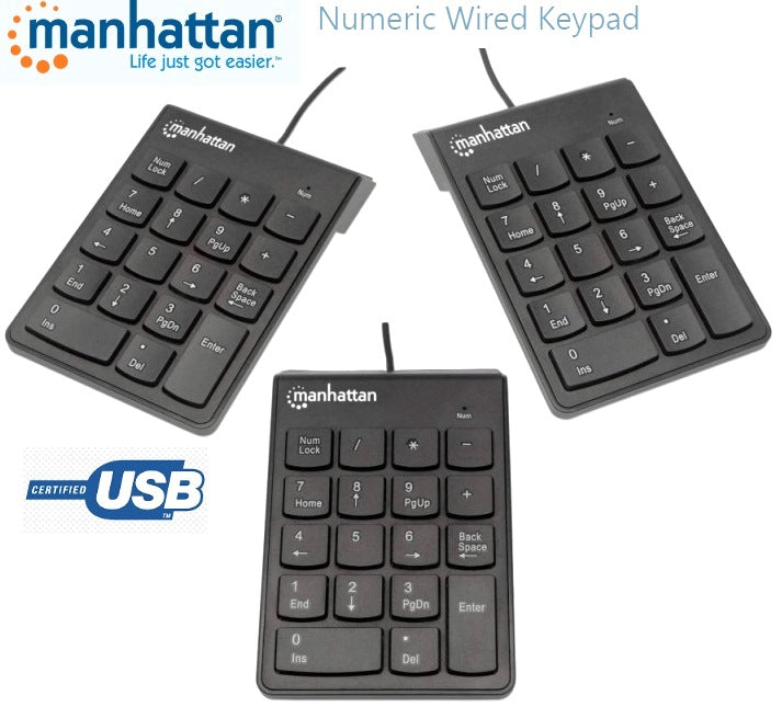 Manhattan USB Numeric Wired Keypad - Keyboards and Mice