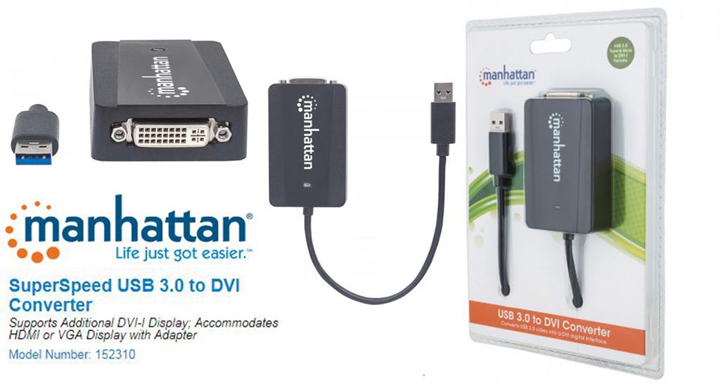 Manhattan SuperSpeed USB 3.0 to DVI Converter - Computer Monitor Accessories