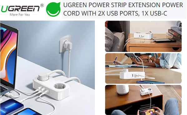 Ugreen Power Strip Extension Power Cord - Renewable Power Solutions