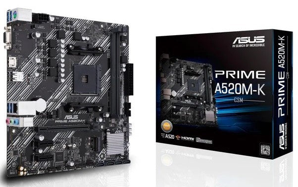 ASUS PRIME A520M-K AMD AM4 M/ATX BOARD - Computer Motherboards