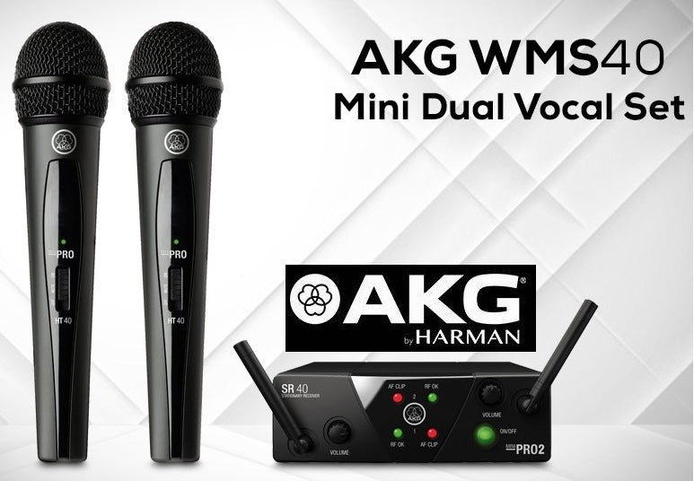 AKG Harman WMS40 Mini Dual Vocal Set Wireless - Speakers & Audio