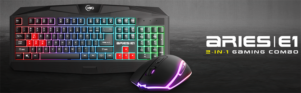 KWG ARIES E1 2-IN-1 GAMING RGB COMBO - Computer Gaming Hardware