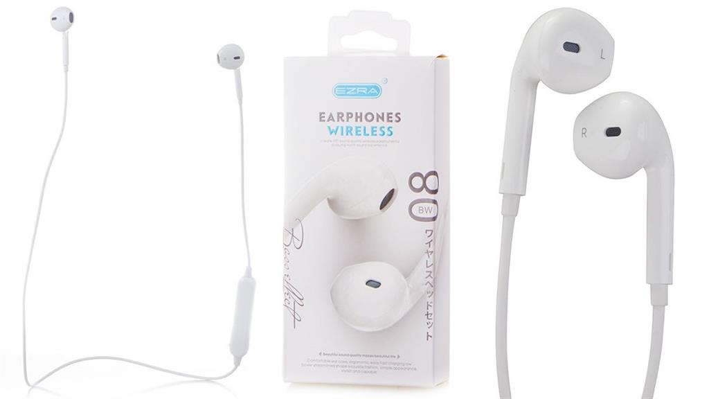Ezra In Ear Bluetooth Handsfree Sweatproof White - Headphones