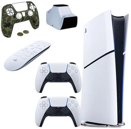PlayStation 5 Slim Digital White Console Bundle - Console Gaming Accessories