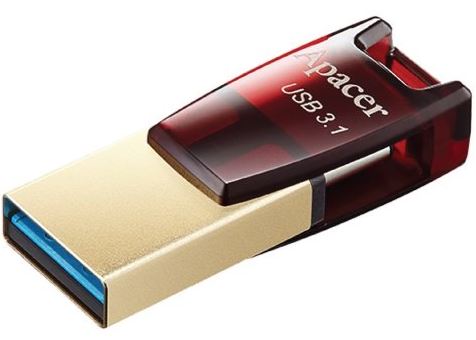 Apacer AH180 64GB USB 3.2 Gen 1 Dual Flash Drive - Flash Memory products