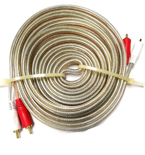 Geeko 5m Braided Dual Cinch RCA Audio Cable - Computer Monitor Accessories