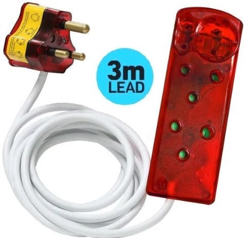 Ellies 4 Way Surge Secure Power Protector With 3 Metre Extension Cord - Renewable Power Solutions