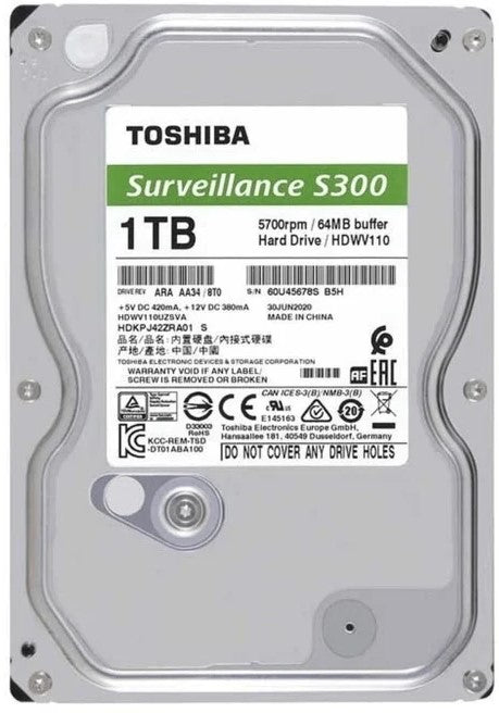 Toshiba HDKPJ42ZRA02S 1TB 3.5 inch Surveillance Hard Drive - Hard Drives/Storage