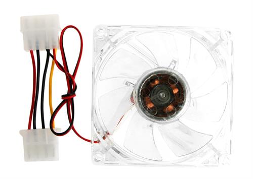 UniQue 80mm Clear Case Fan With Blue LED - Computer Cooling
