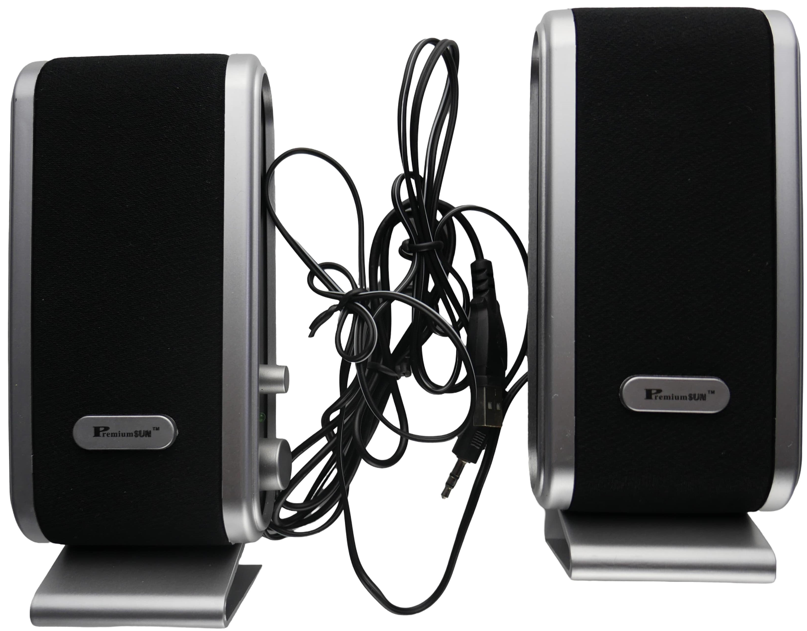 Unique USB Multimedia Speakers Black & Silver - Speakers & Audio
