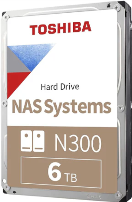 Toshiba 6TB N300 NAS 3.5 Inch SATA Hard Drive - Hard Drives/Storage
