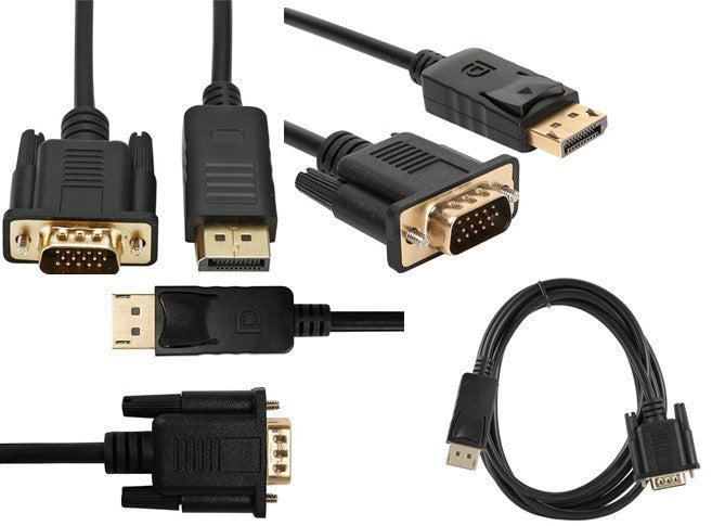 Unique Display Port to VGA Cable 1.8M - Computer Monitor Accessories