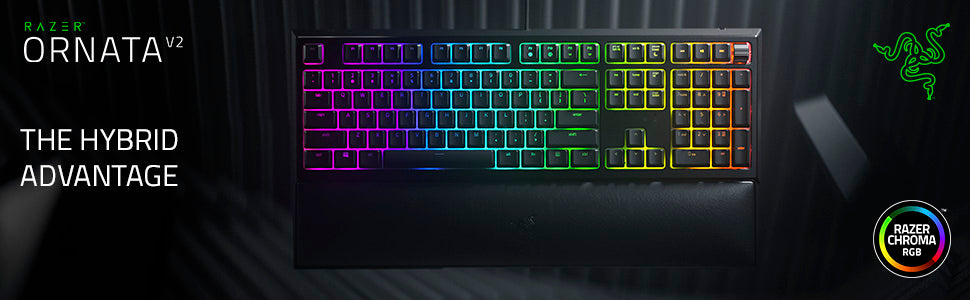 Razer RZ03 Ornata V2 Chroma RGB Hybrid Mecha-Membrane Gaming Keyboard - Computer Gaming Hardware