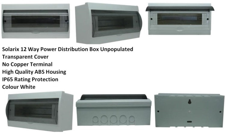 Solarix 12 Way Power Distribution Box Unpopulated - Renewable Power Solutions