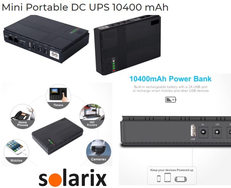 Solarix 10400mAH Micro UPS - Uninterruptible Power Supply