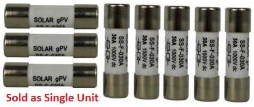 Solarix 30A Solar Photovoltaic Fuse 38mm x 10mm - Renewable Power Solutions