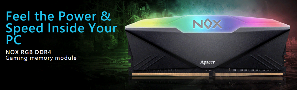 Apacer Nox 16GB RGB DDR4 3600MHz Gaming Memory - Computer Memory