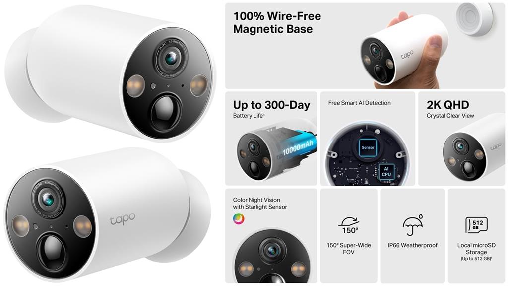 TP-Link Tapo Smart Wire-Free Security Camera - Smart Home