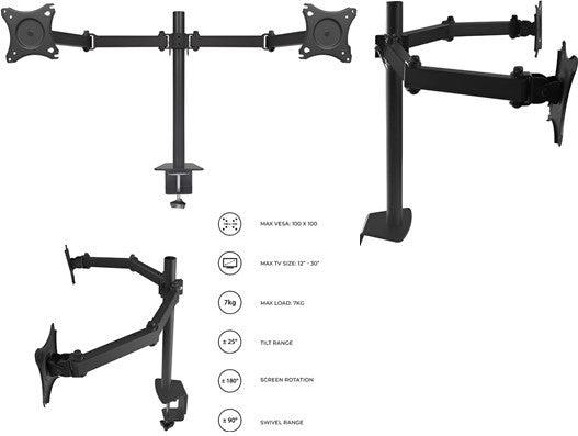 Ultra-Link Dual Monitor Desk Mount - Computer Monitor Accessories