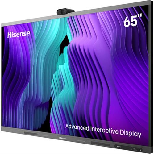 Hisense 65 inch interactive display with built in webcam slim bezel touchscreen for classrooms and conference rooms