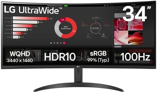 LG 34WR50QK UltraWide Curved Monitor - Computer Monitors