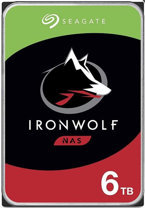 Esquire Seagate Ironwolf 6TB NAS drive front label showing IronWolf logo and 6TB capacity for NAS storage